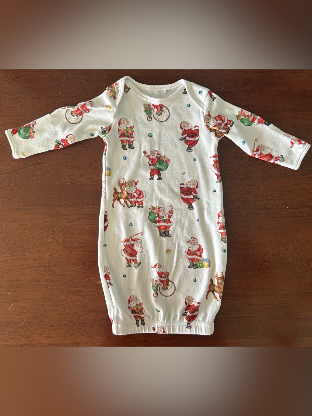 Nola Tawk Boutique Santa Print Sleep Gown - Newborn